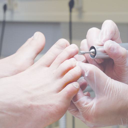 Bild einer Fachfußpflegebehandlung mit Schleifgerät